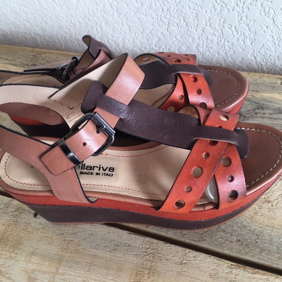 Laura Bellariva Orange Platform Sandals - Picture 3 of 8